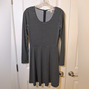 Michael Kors Navy Blue/White Long Sleeve Dress Size XS